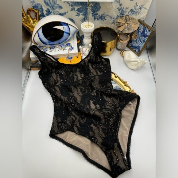 🆕 ZIMMERMANN 🧿 NWT Black Lace Scoop Neck Bodysuit - Sz 1 US 6 - Picture 11 of 13